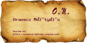 Oravecz Mátyás névjegykártya